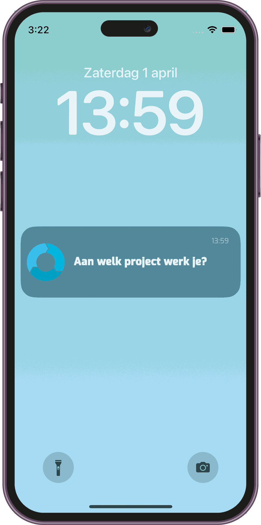 TimeFlow notificatie: Aan welk project werk je?